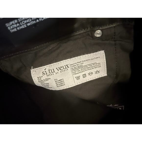 Si Tu Veux Gordon Jean Black Wax Size 32 - Picture 3 of 4